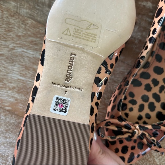 New Larroude Lee Pointed Toe Flats Cheetah Leopard - Picture 7 of 8